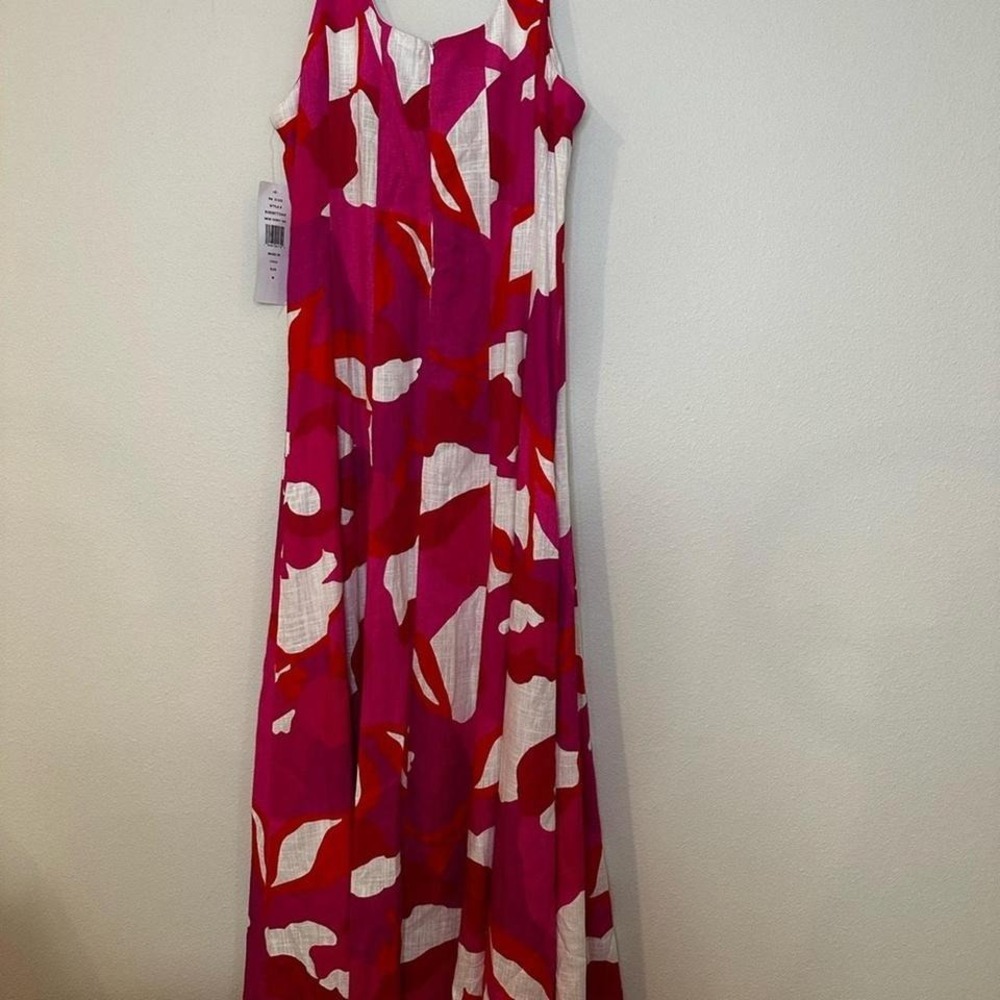 NWT MSK Brand pink red and white floral women's dress size medium. - Picture 6 of 6